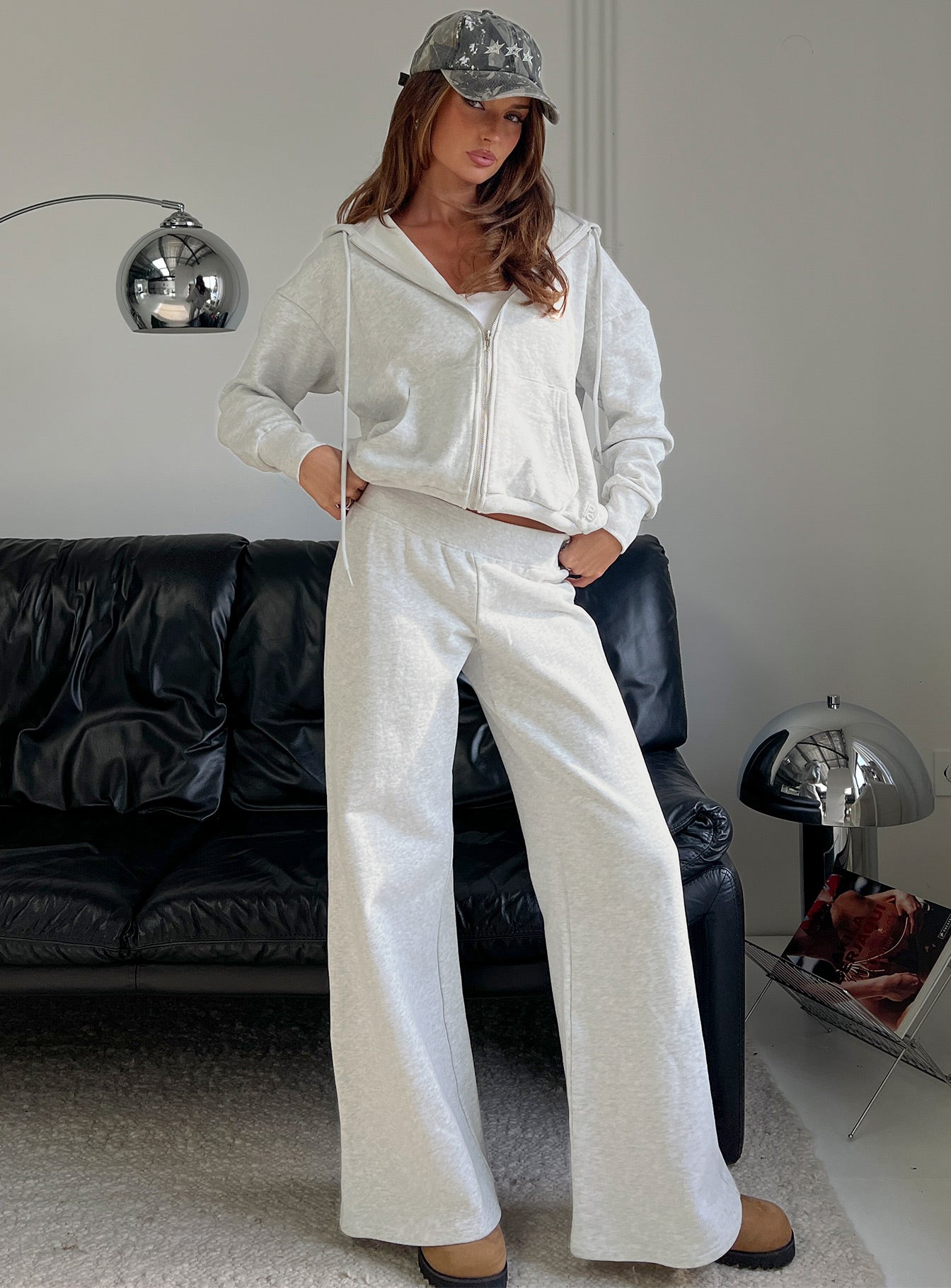 Summits Flared Track Pants Grey Marle