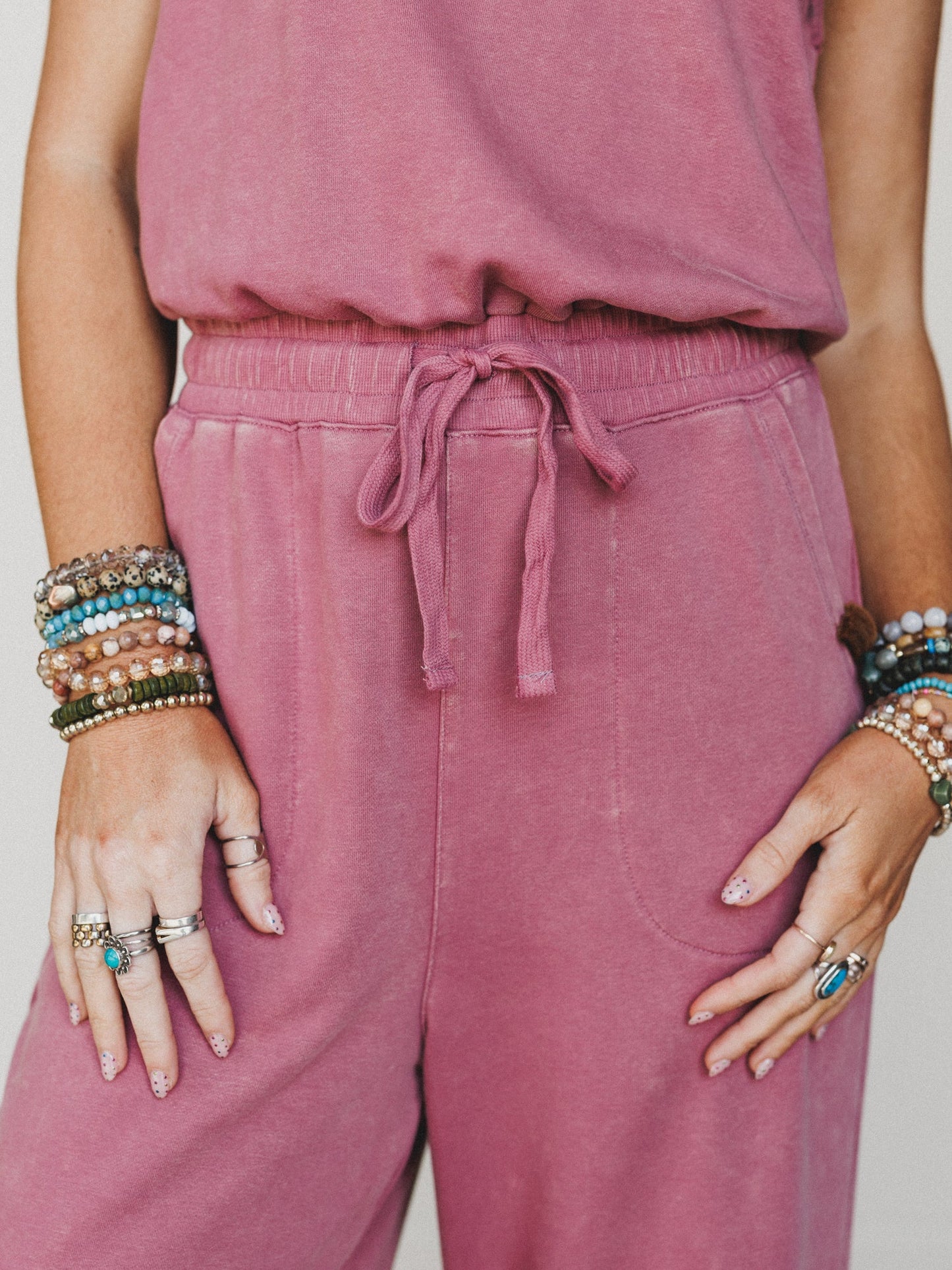 June Moon Jumpsuit - Raspberry