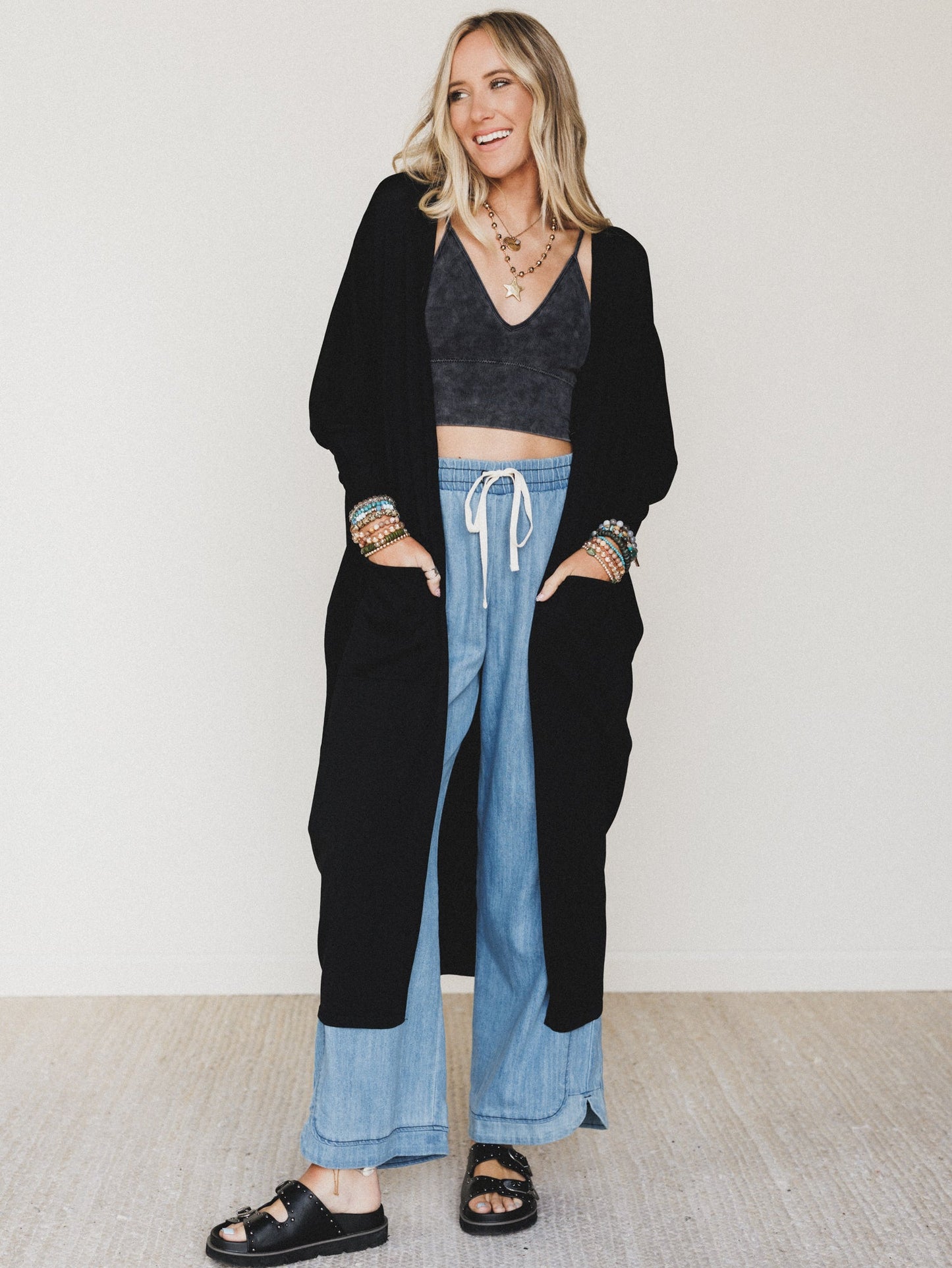 Harper Duster Dress - Black