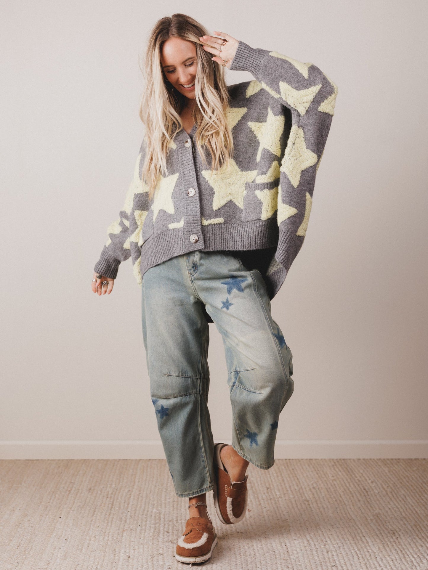 Wrapped In Stars Cardigan - Yellow