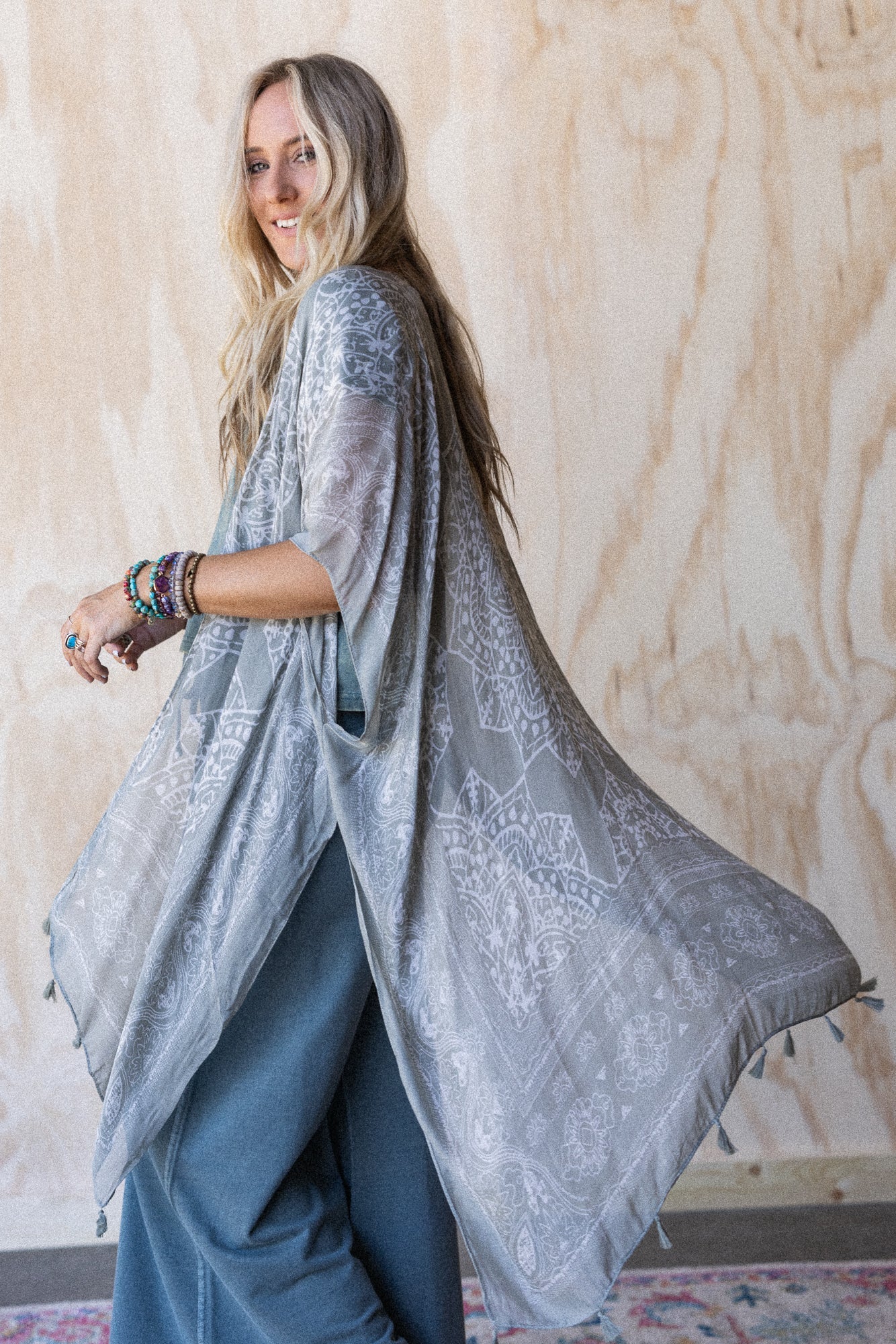 Mandala Tassel Kimono - Olive