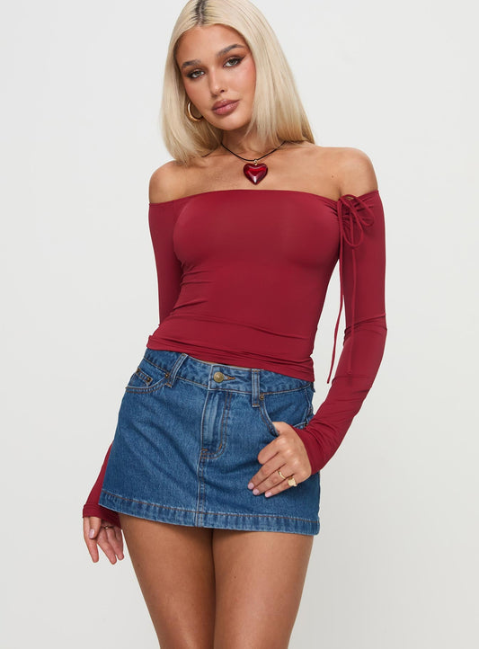 Nicolina Low Rise Denim Mini Skirt Light Wash Petite