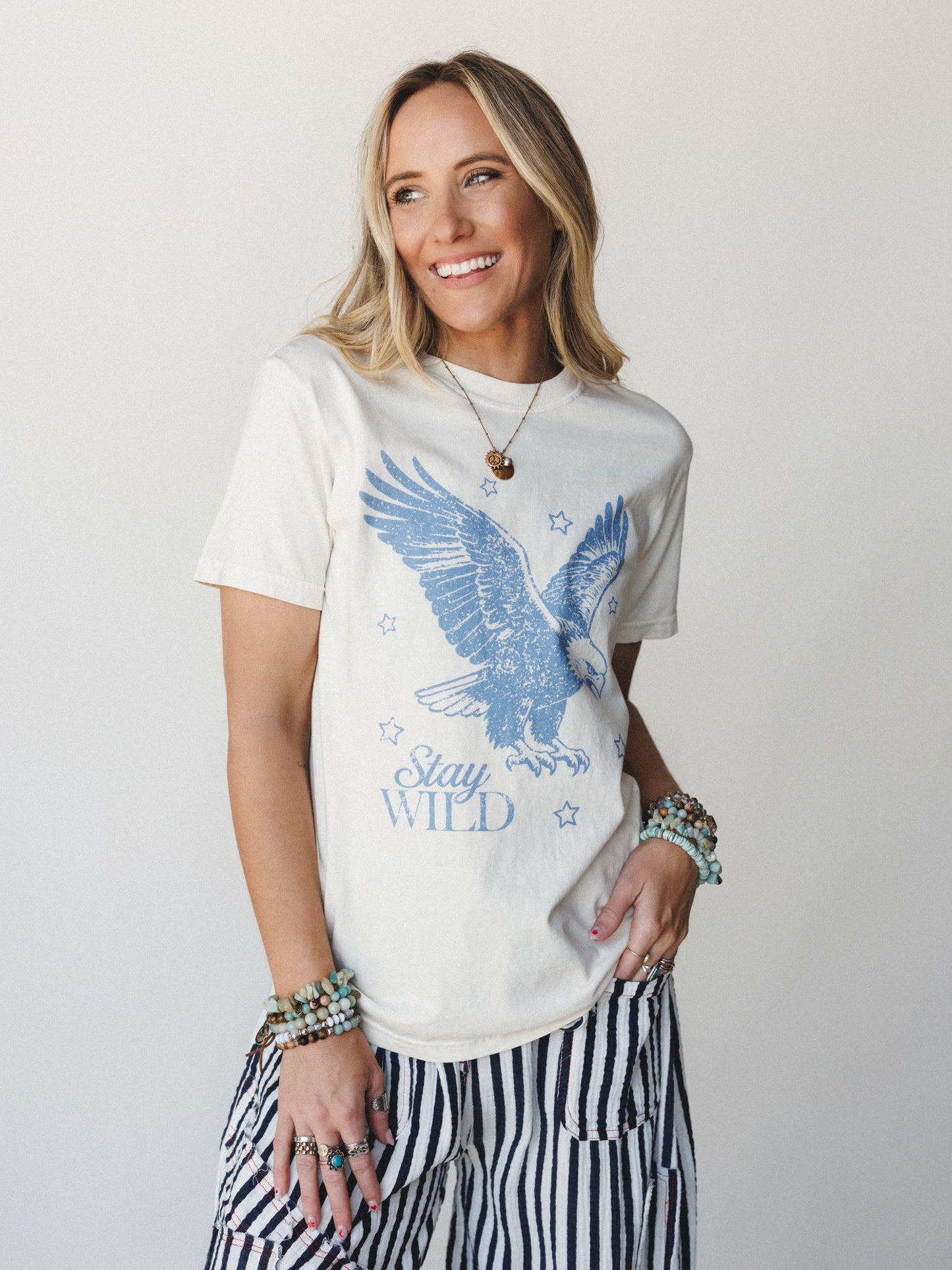 The Nest Stay Wild Graphic Tee - Ivory