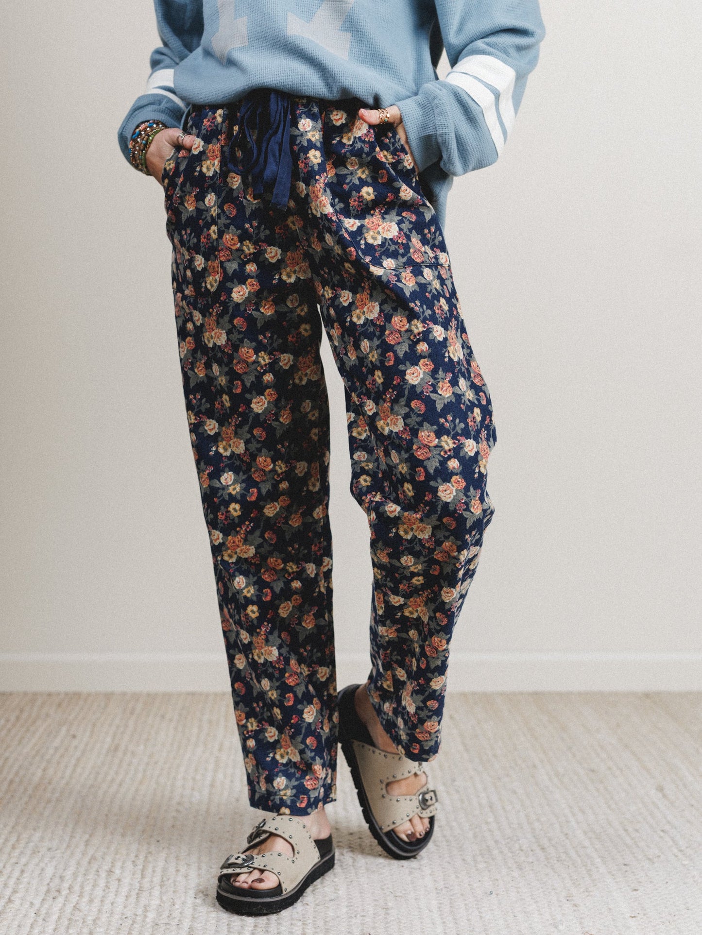 Flower Patch Jeans - Denim