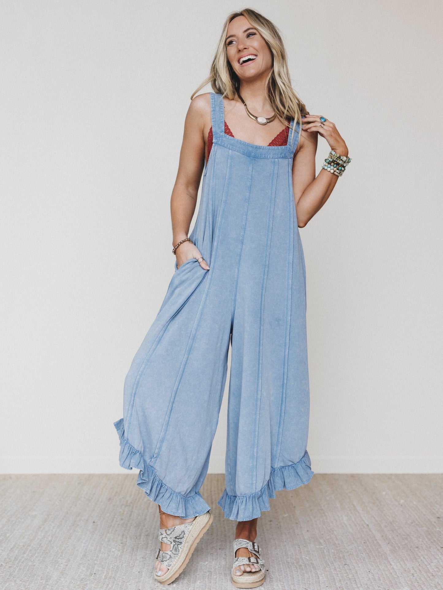 Wild Sun Jumpsuit - Dusty Blue