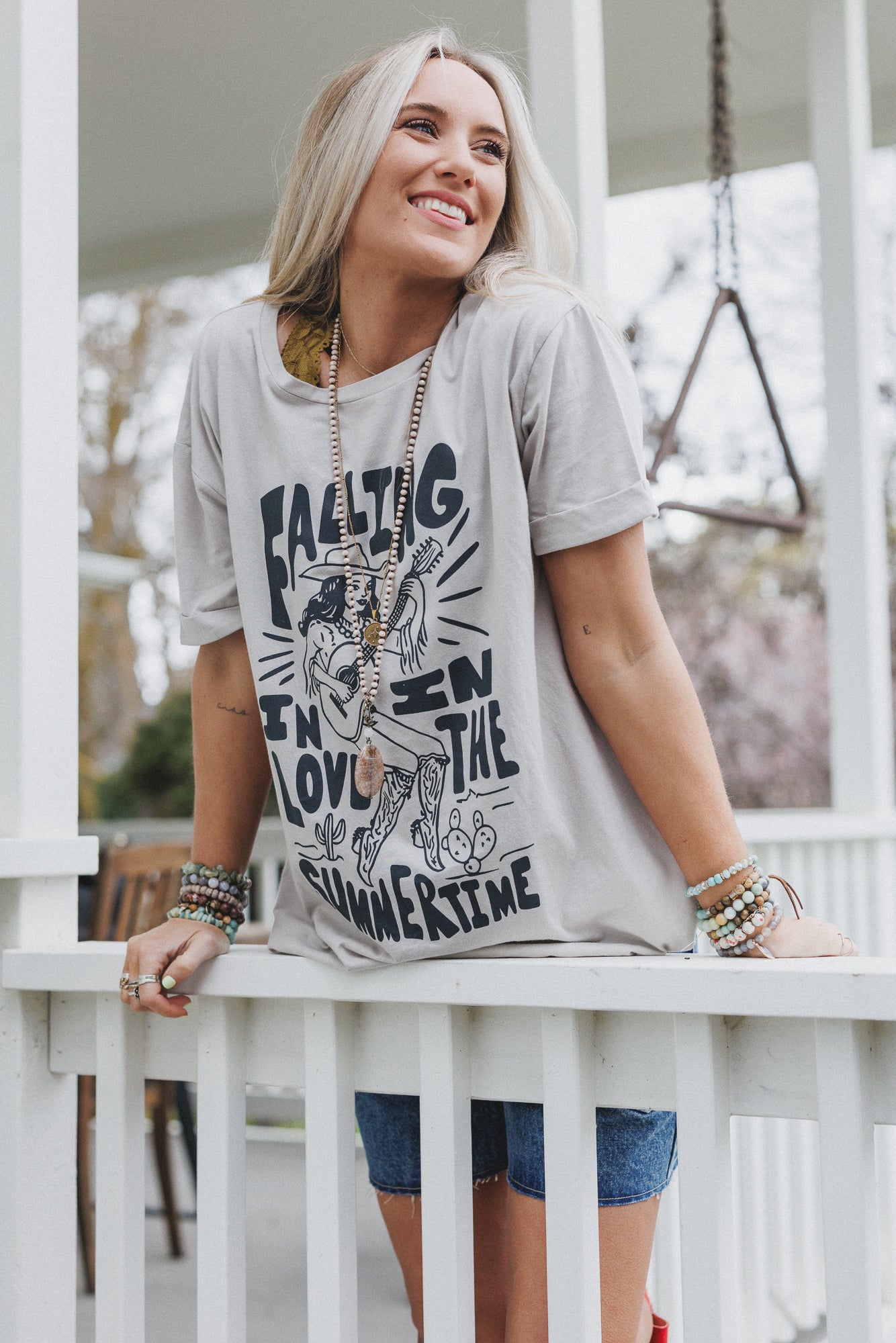 Wild West Love Graphic Tee - Gray