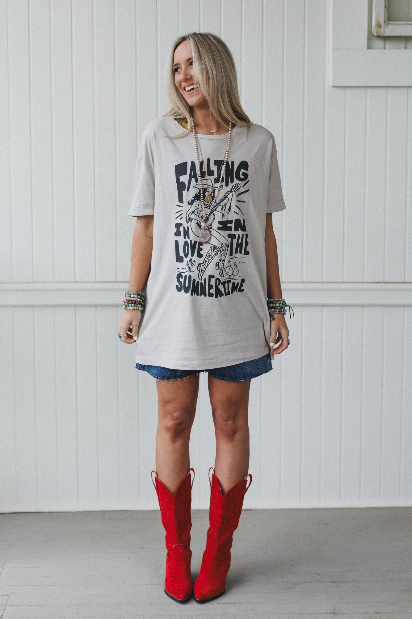Wild West Love Graphic Tee - Gray
