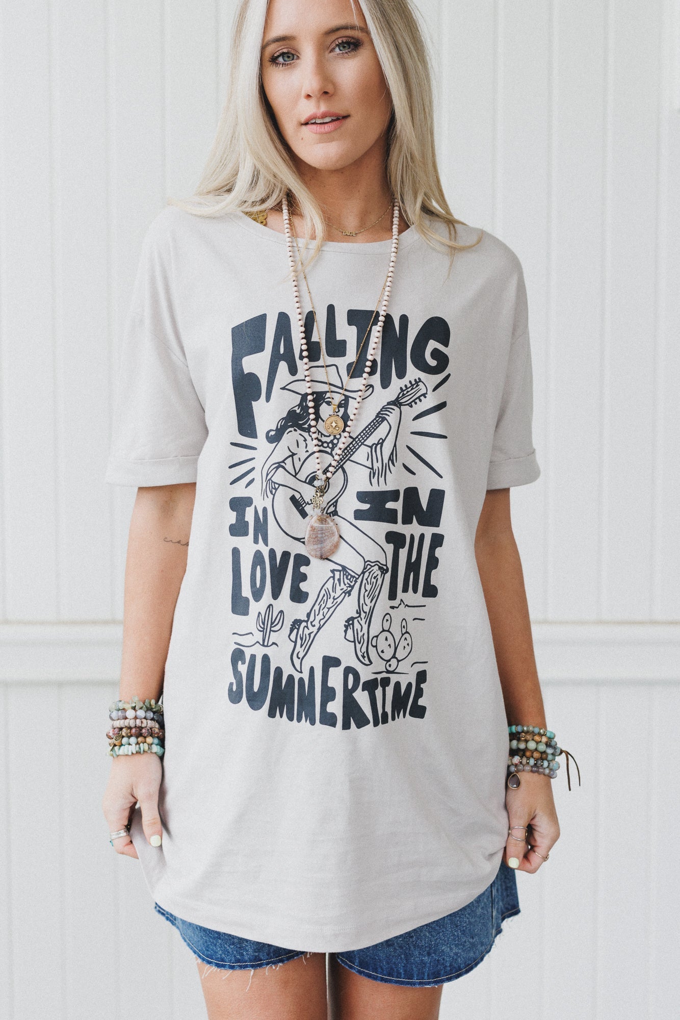 Wild West Love Graphic Tee - Gray