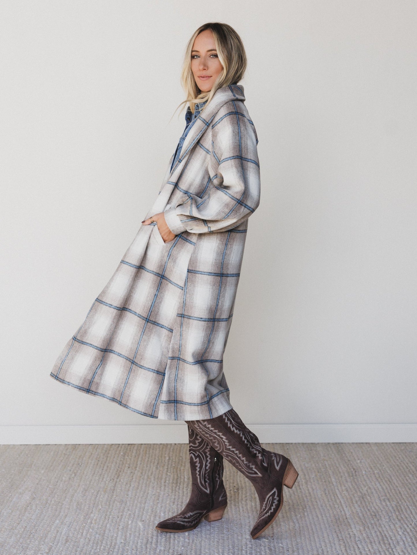Rustic Gatherings Plaid Coat - Mocha