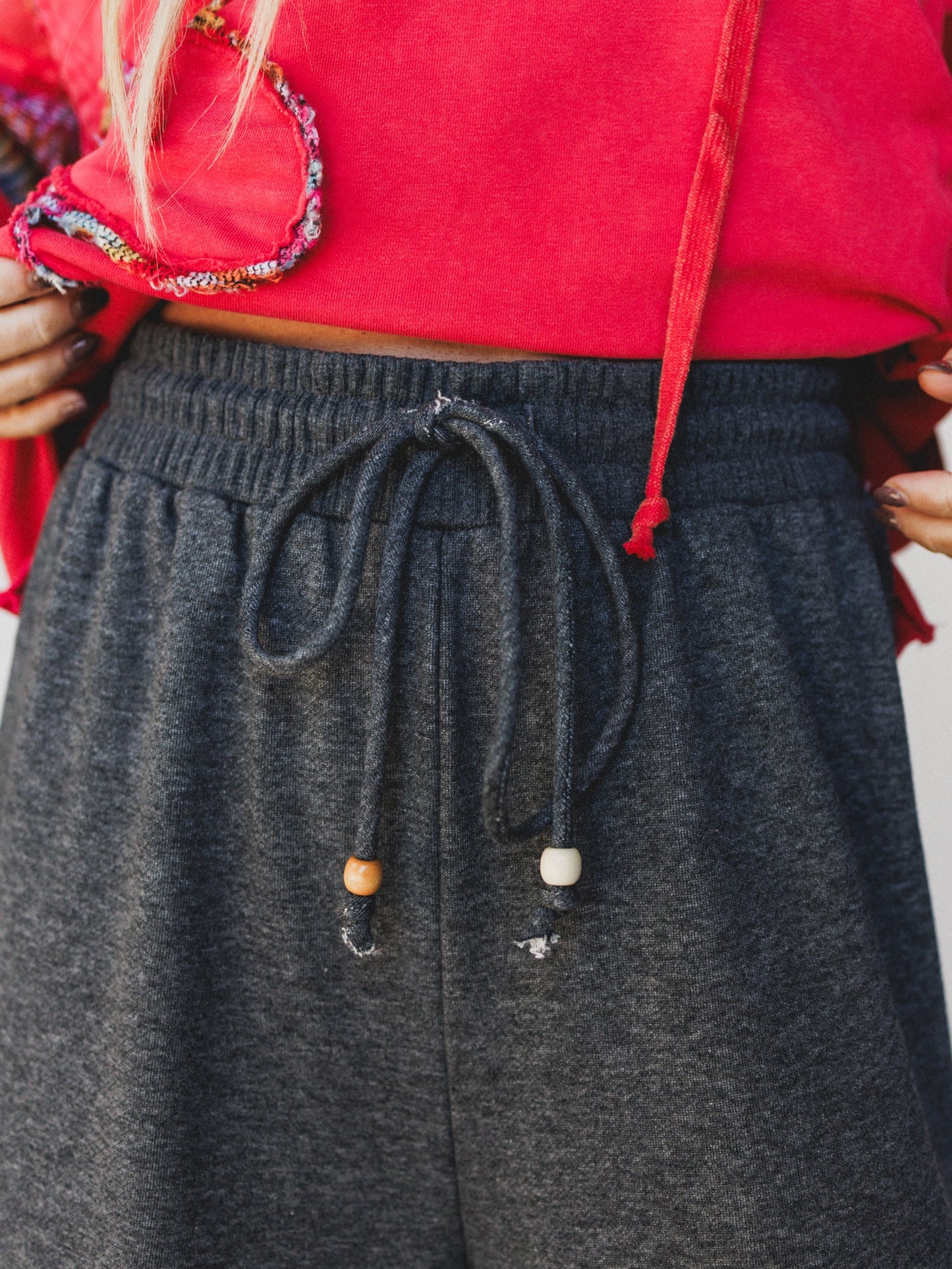 The Nest Love Seeker Crochet Pocket Pants - Charcoal