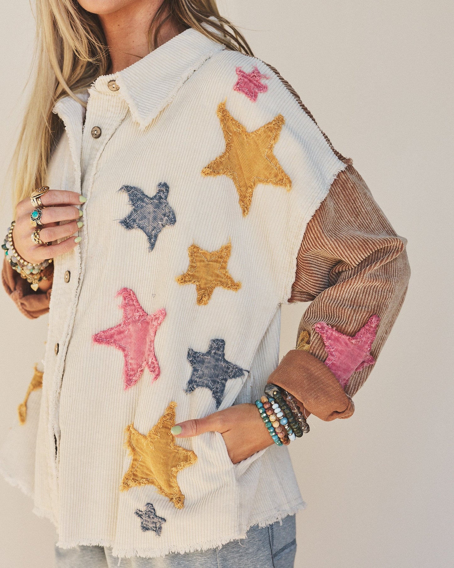 Star Glide Shacket - Cream