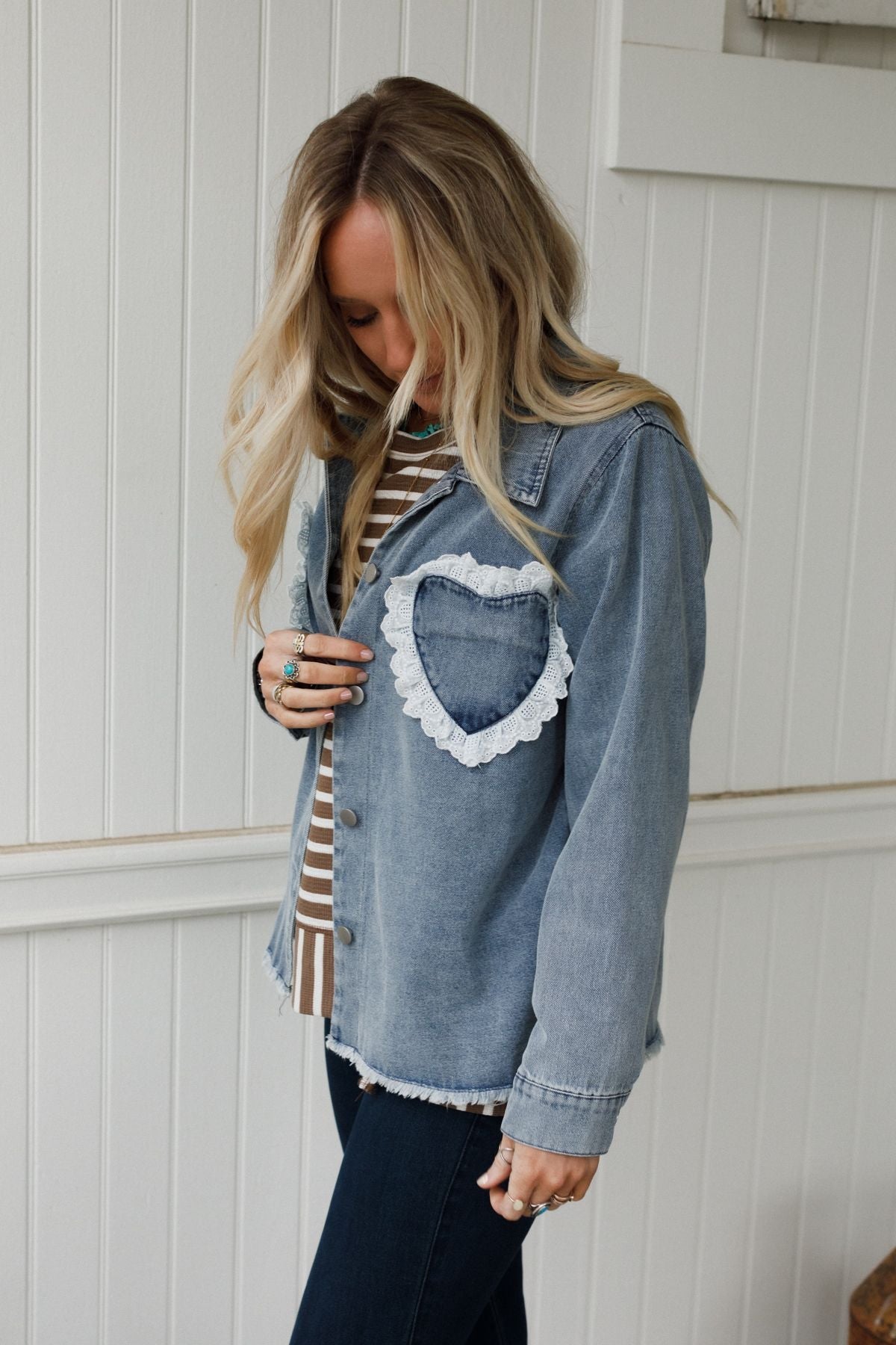 Sweetheart Denim Jacket - Denim