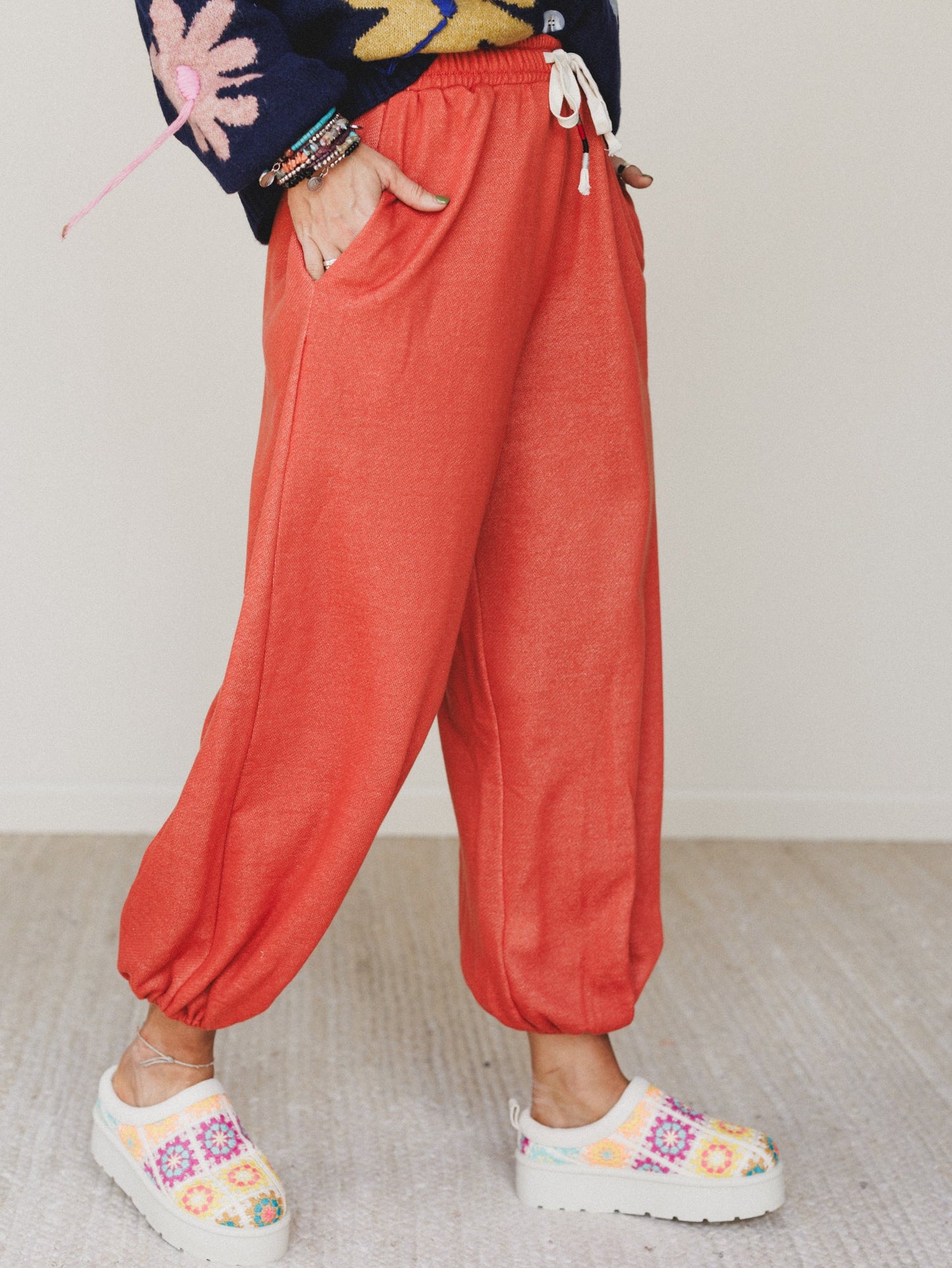 The Nest Laid Back Love Jogger Pants - Two Tone Rust