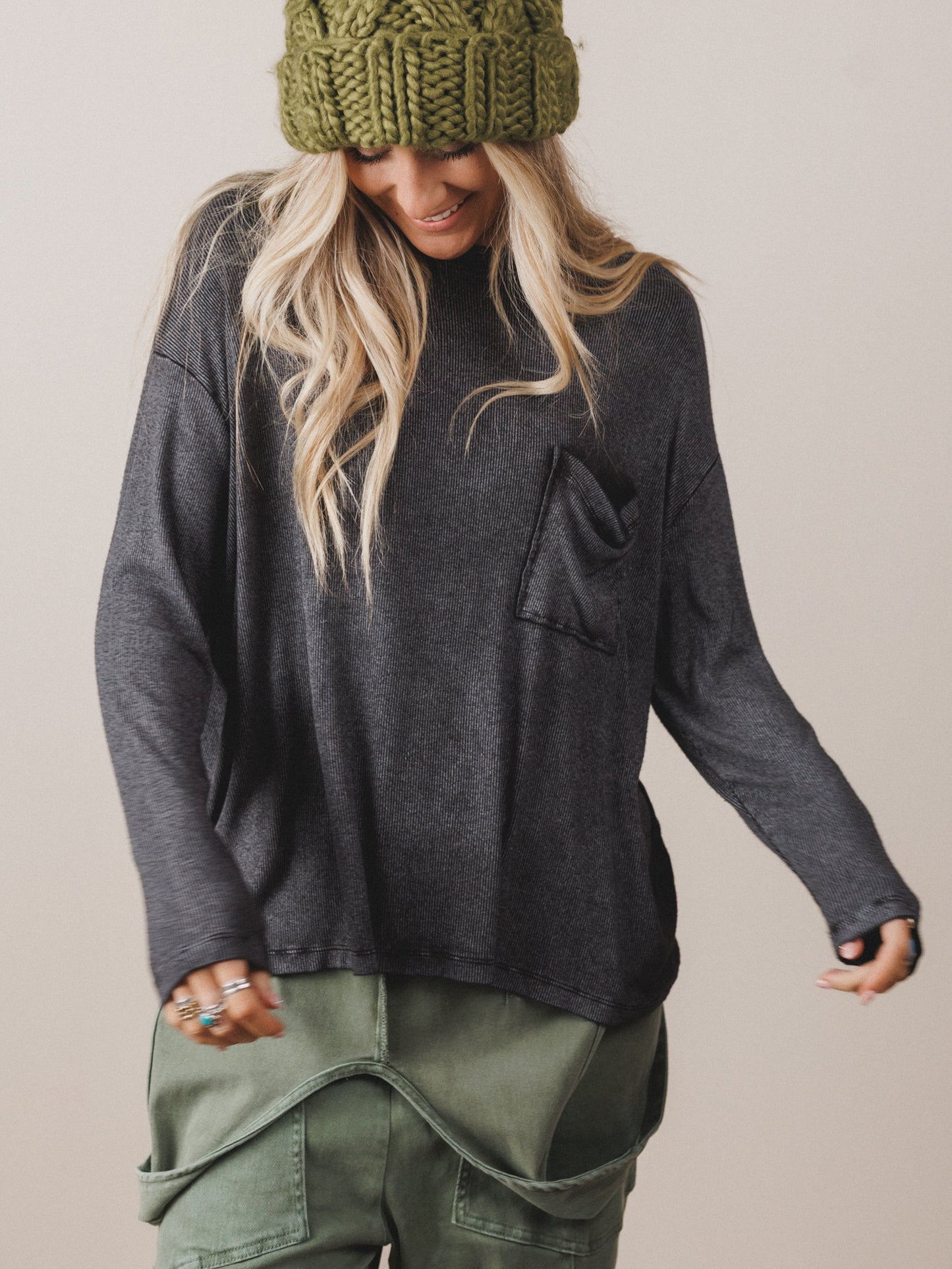 Here To There Pocket Tee - Ash Black