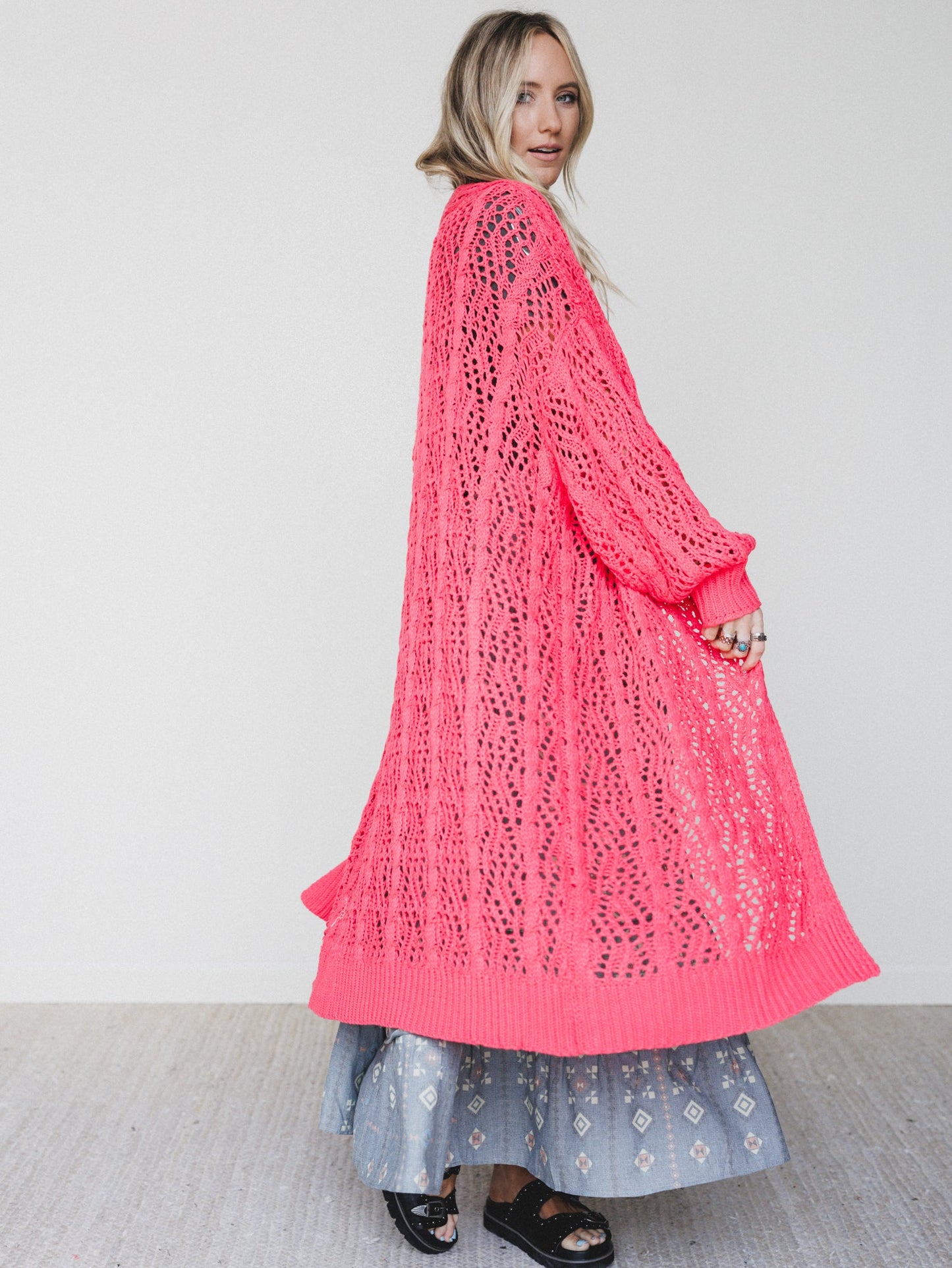 Garden Days Cardigan - Apple Red