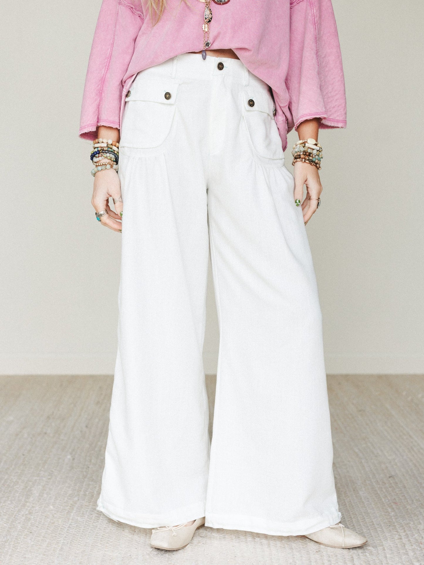 East Bay Loose Fit Cargo Jeans - White