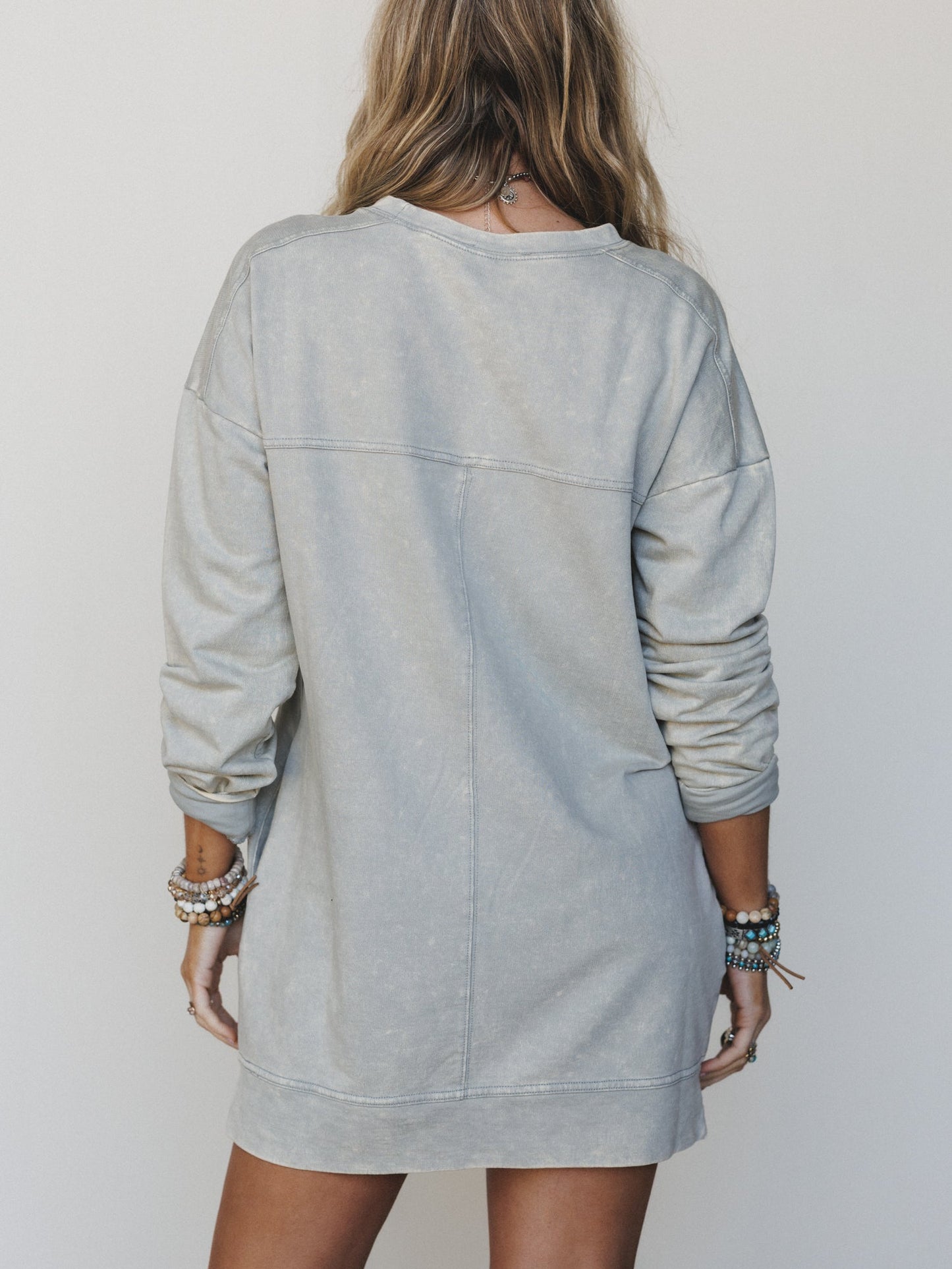Mission Cozy Sweatshirt Dress  - Sleet