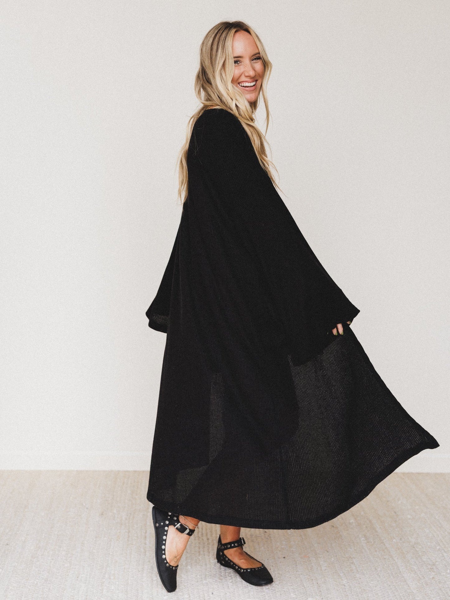 The Nest Emma Lu Duster Cardigan - Black