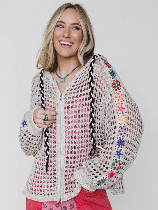 Color Maze Cardigan - Soft Beige