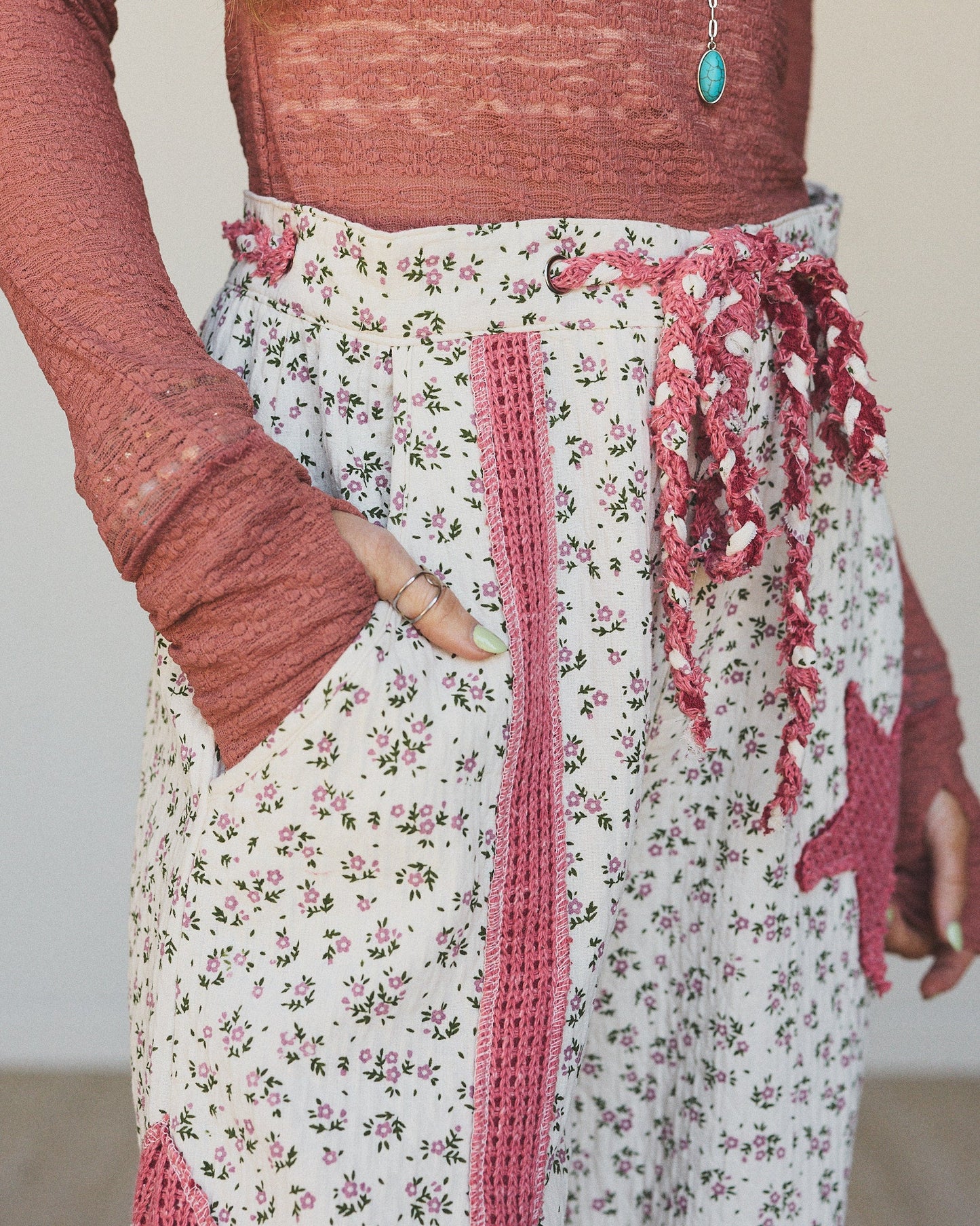 Star Child Pants - Ivory Hibiscus