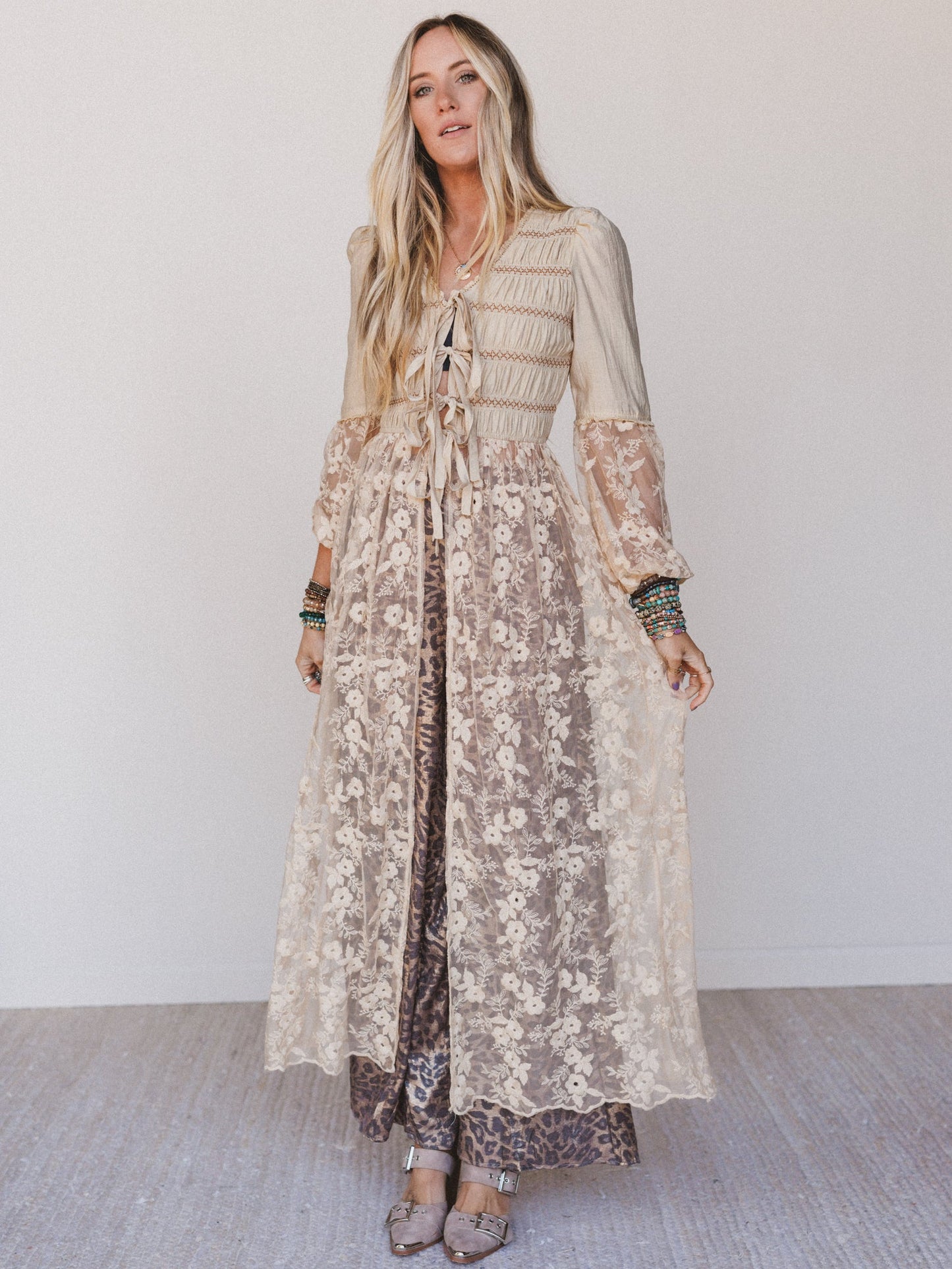Untamed Muse Long Sleeve Duster - Taupe