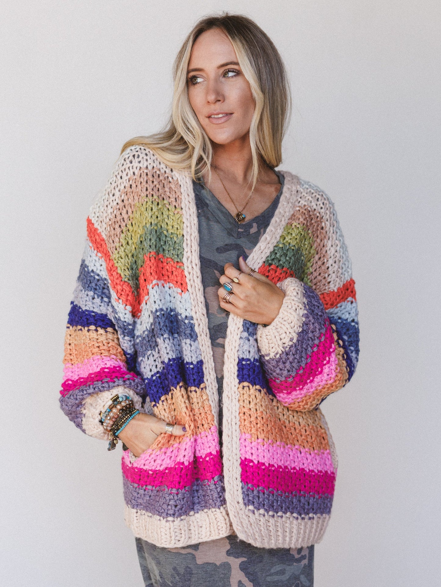 Wrapped up in Color Knit Cardigan - Cream - Pre Order