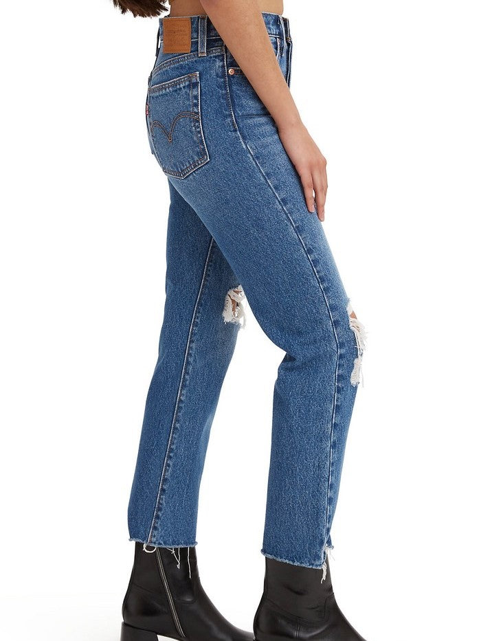 LEVI'S Wedgie Straight Medium Indigo Destructed