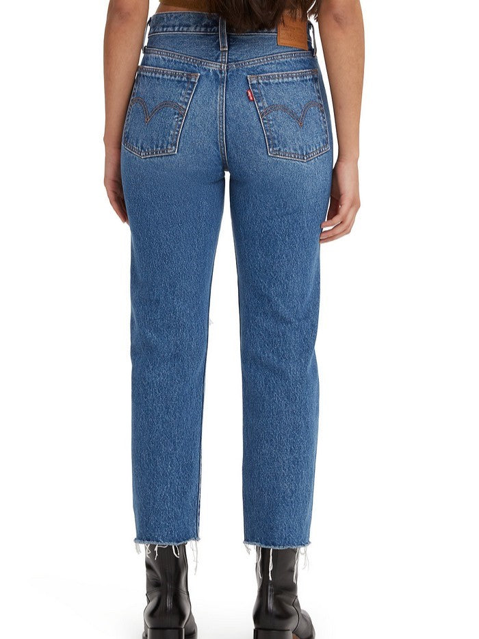 LEVI'S Wedgie Straight Medium Indigo Destructed